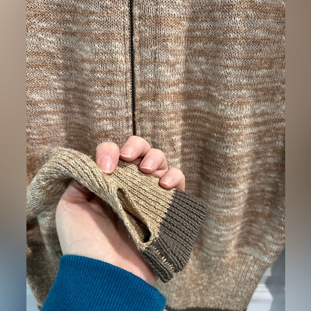 Free People Women’s Full Zip Knitted Sweater Size S Oversized Boho Thumb Holes - Picture 5 of 10